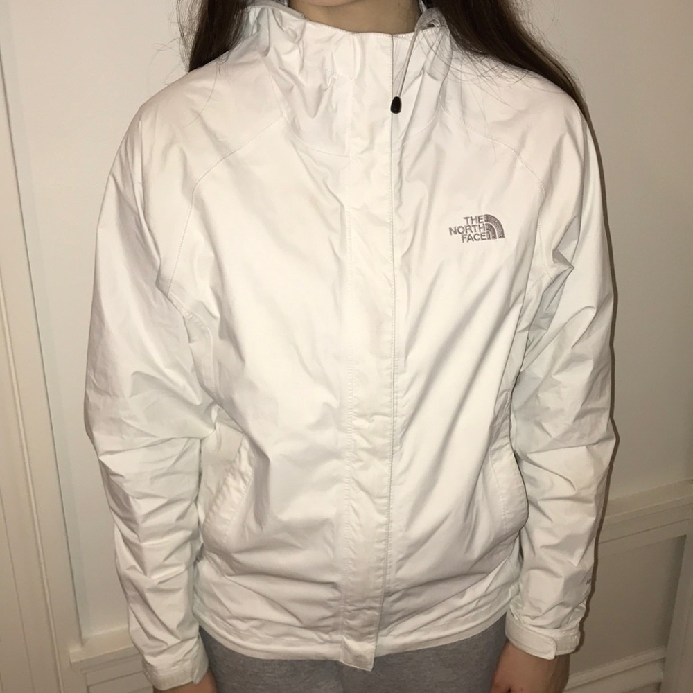 white northface rain jacket